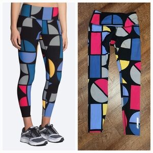 Brooks Ghost Run Tight Running Crop Leggings Color Geometric Size Extra Small XS